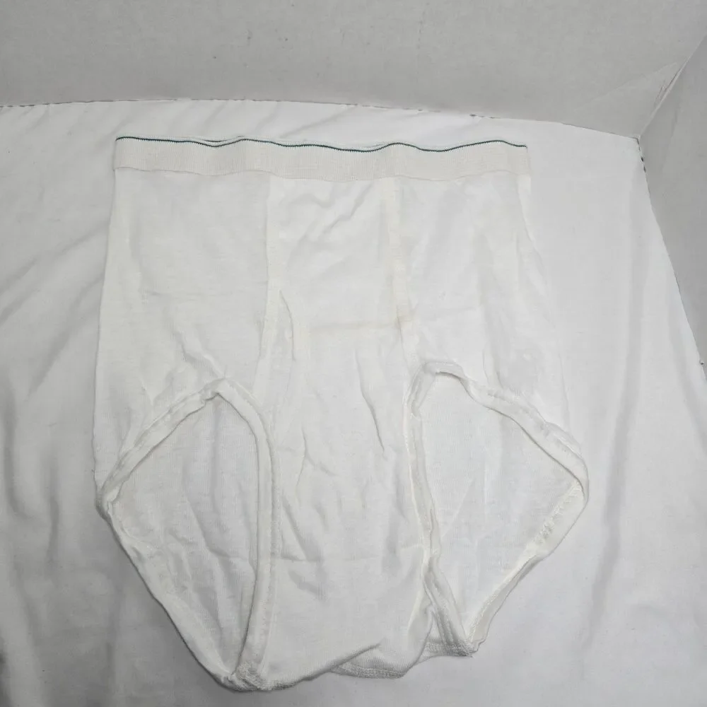Vintage RARE Men's Briefs Wash-N-Wear 100% Cotton SINGLE PAIR XL 42-44 NEW 25432